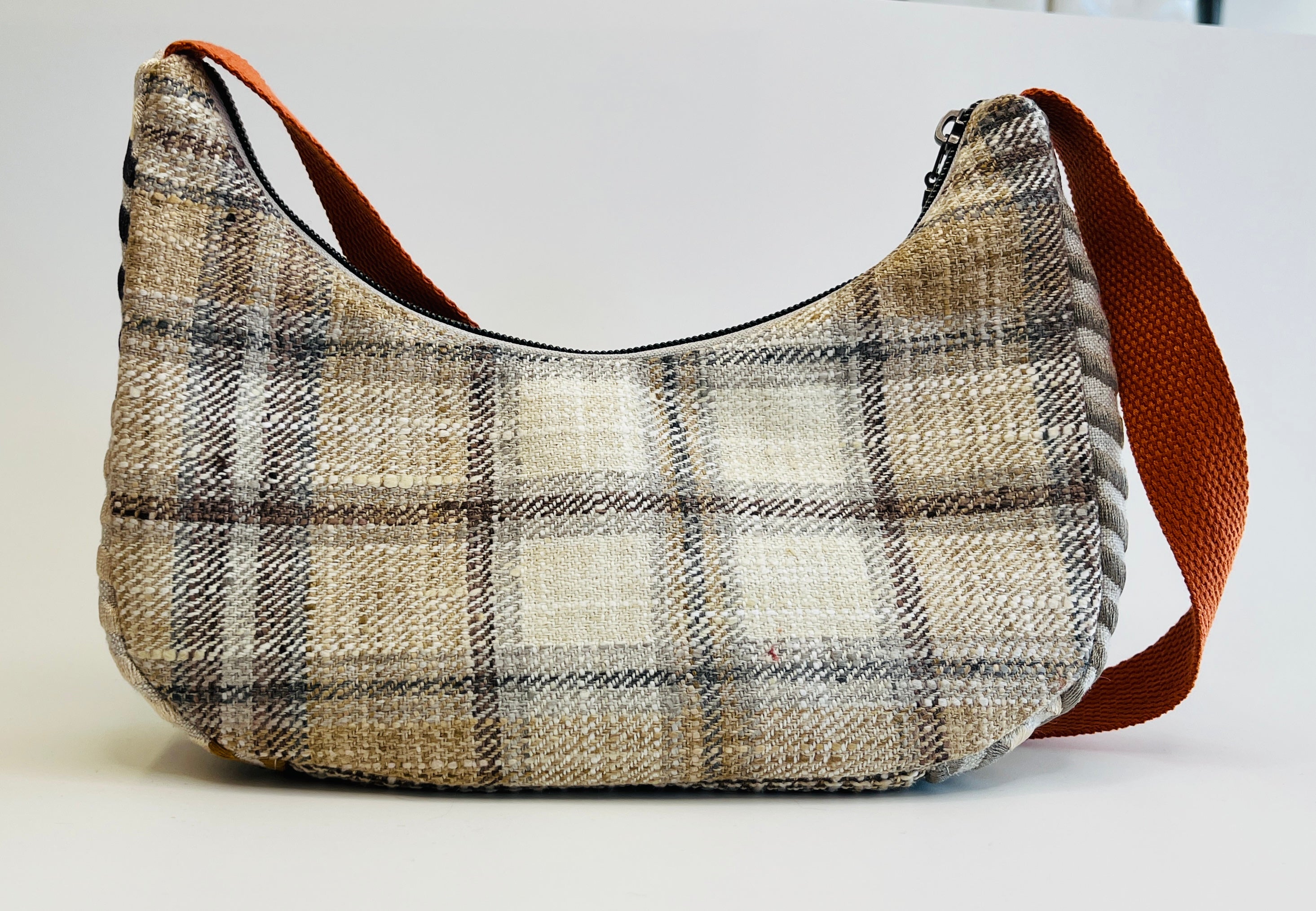 Sac baguette carreaux et fleurs