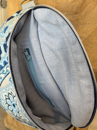 Sac banane fleur bleue