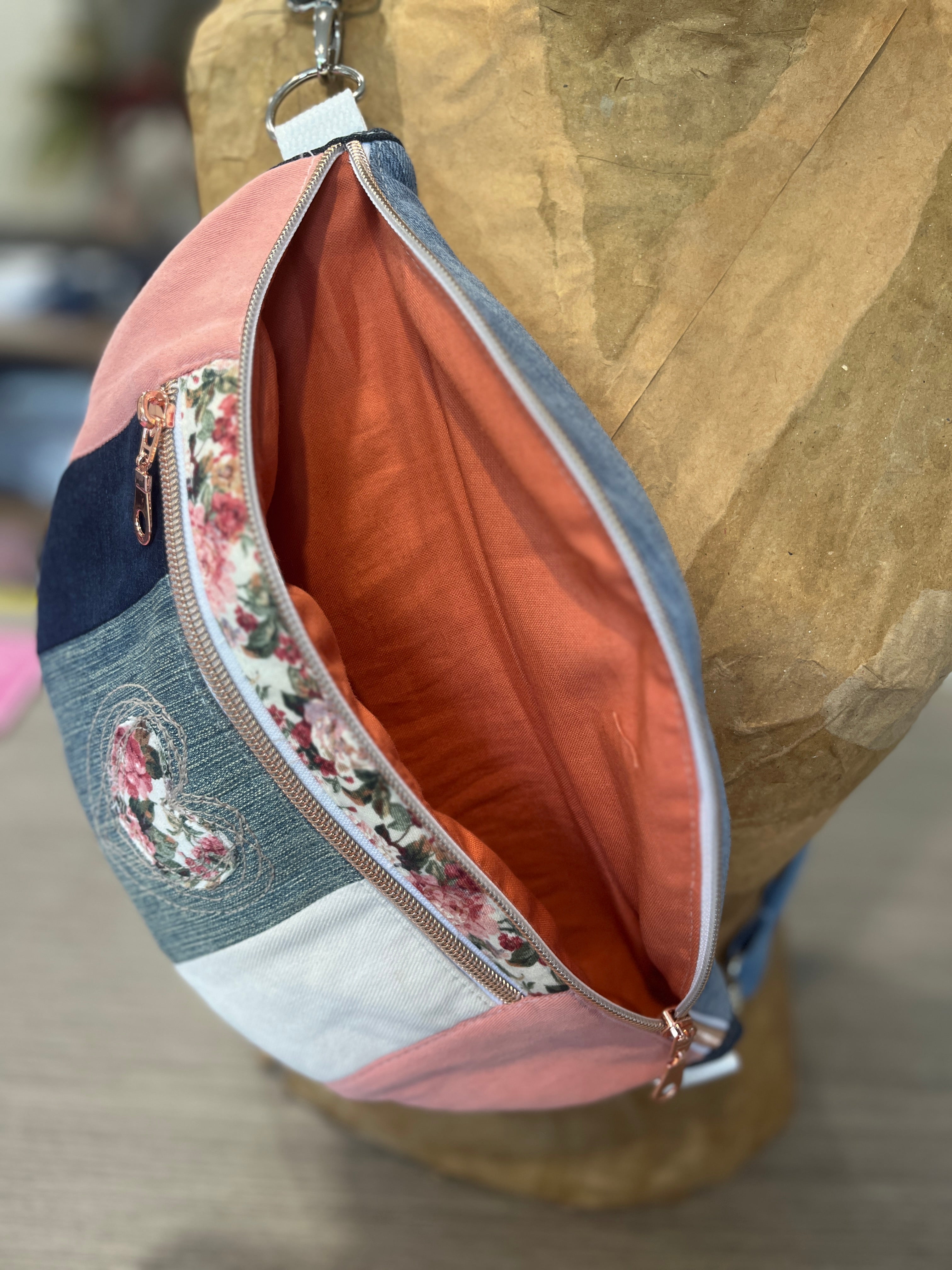 Sac banane dégradé fleurit