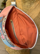 Sac banane 2 coeurs en fleurs