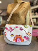 Sac à main rabat interchangeable crème