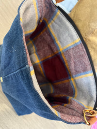 Sac messager à rabat interchangeable jeans foncé