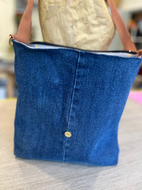 Sac messager à rabat interchangeable jeans foncé