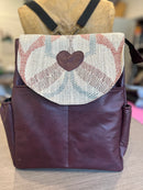Sac à dos à rabat interchangeable aubergine