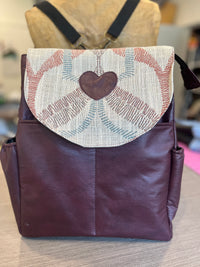 Sac à dos à rabat interchangeable aubergine