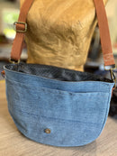 Sac à main rabat interchangeable jeans pâle