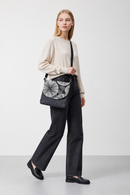 Sac messager à rabat interchangeable gris