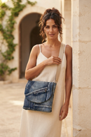 Sac messager à rabat interchangeable jeans caractère