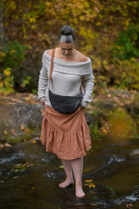 Sac demi-lune jeans noir